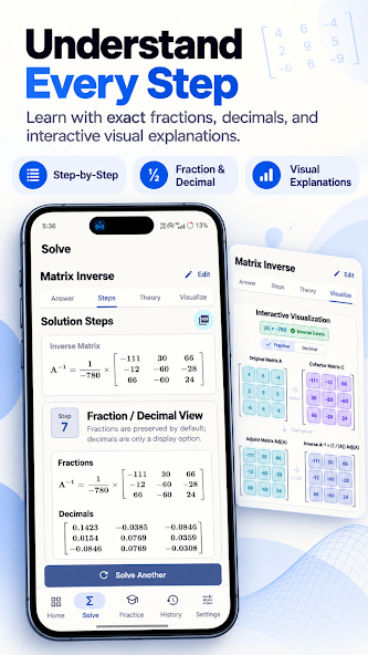 MatrixLab step-by-step derivation screenshot