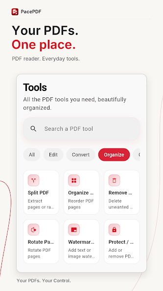 PacePDF organized tools index with category search