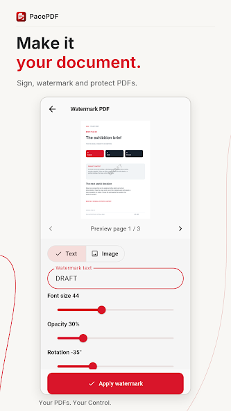 PacePDF signature and watermark tool capture